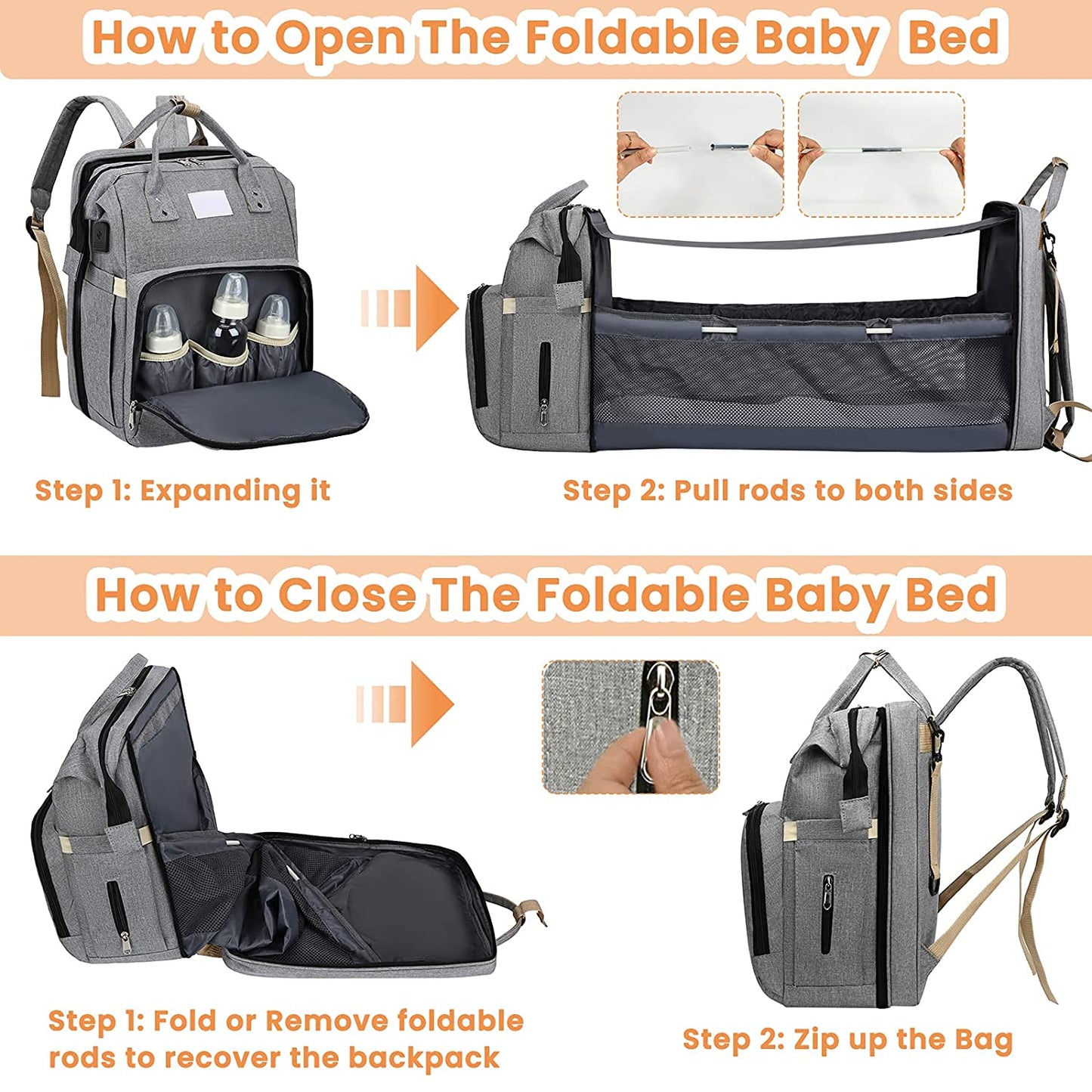 Portable baby bed